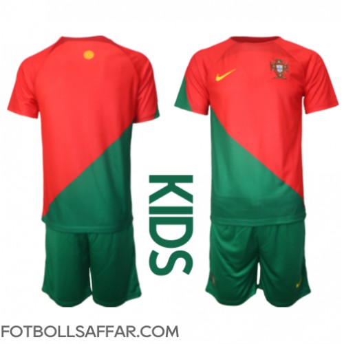 Portugal Hemmadräkt Barn VM 2022 Kortärmad (+ Korta byxor)